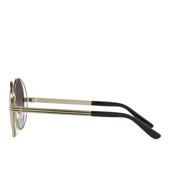 Tory Burch 56mm Round Sunglasses TY6085 Shiny Gold/Grey  display picture 3